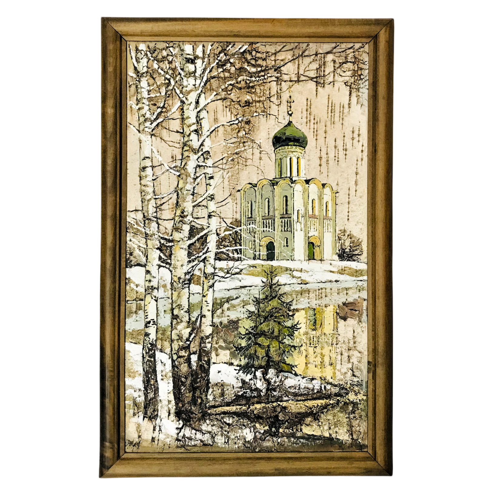 Картина на бересте "Владимир. Покрова на Нерли" 550х355х15 мм